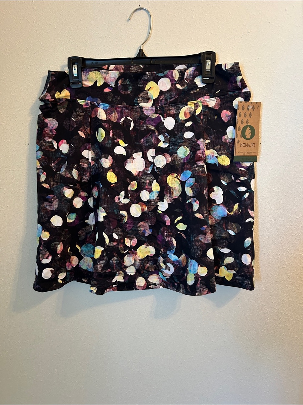 Black Multicolor Printed Golf Skort by Donna Jo
